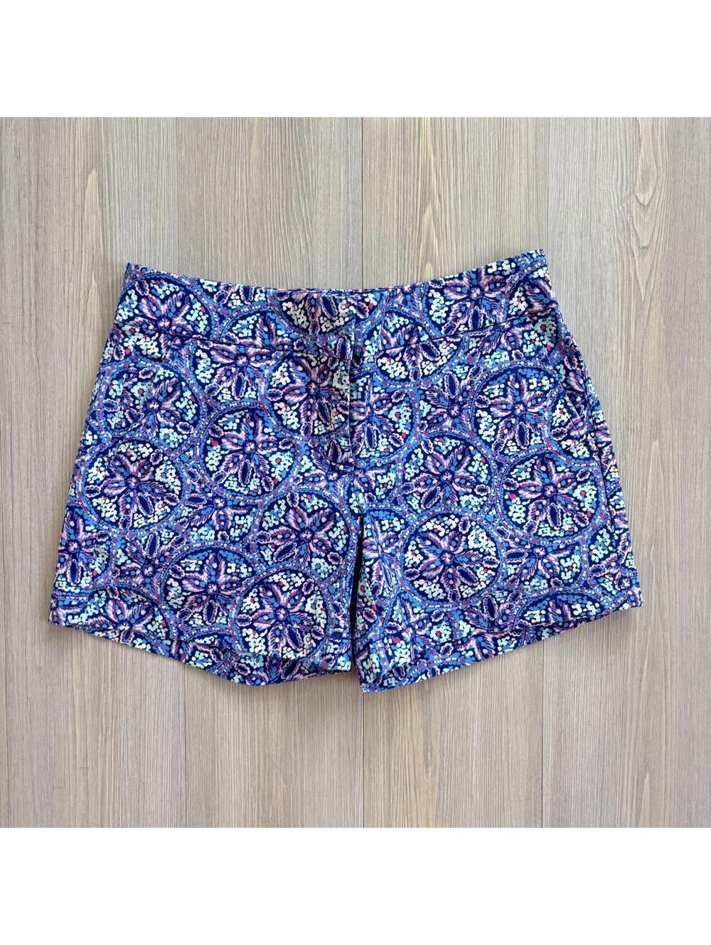 Vineyard Vines Blue Floral Mosaic Print Shorts Size 00 Preppy Beach Summer